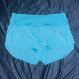 Lululemon Speed Up short HR 2.5 inch size 12. Electric turquoise